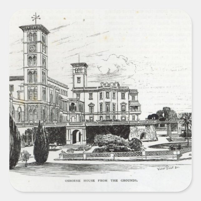 Osborne House from the Grounds Square Sticker (Front)