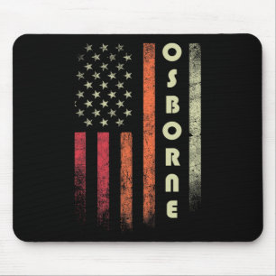 Osborne Surname Funny Retro Vintage Birthday Ameri Mouse Mat