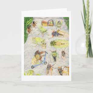 Oscar And Cassandra And Their Cicada Friends Card
