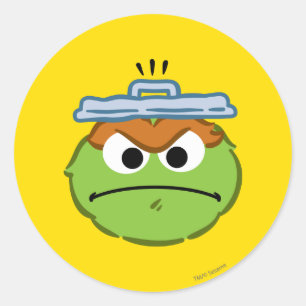 Oscar Angry Face Classic Round Sticker