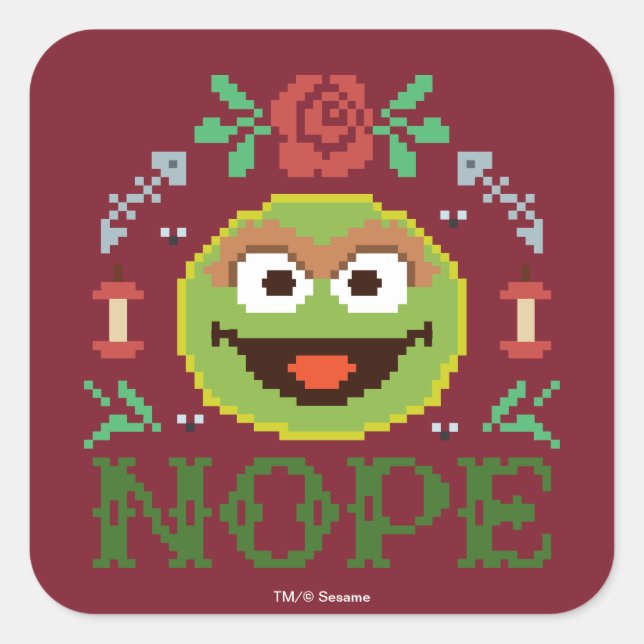 Oscar Cross-Stitch Square Sticker (Front)