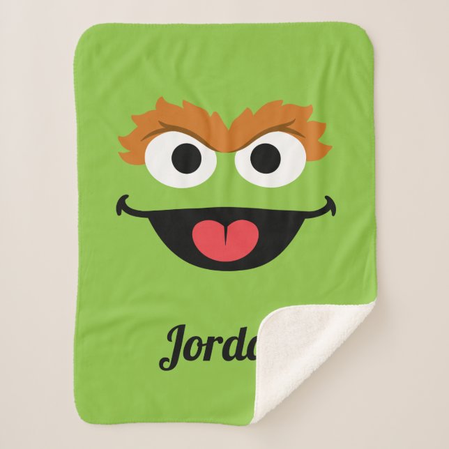 Oscar Face Art | add Your Name Sherpa Blanket (Front)