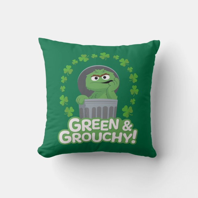 Oscar | Green & Grouchy! Cushion (Front)