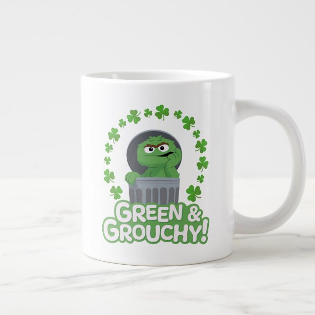 Oscar | Green & Grouchy! Large Coffee Mug (Right)