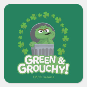 Oscar Green & Grouchy! Square Sticker