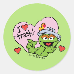 Oscar "I Love Trash" Valentine Classic Round Sticker