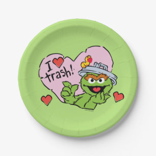Oscar "I Love Trash" Valentine Paper Plate