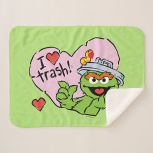 Oscar "I Love Trash" Valentine Sherpa Blanket