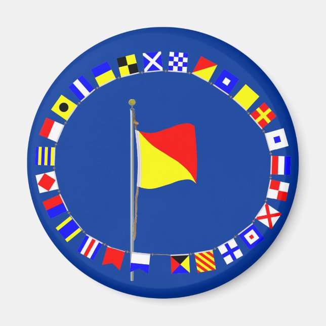 Oscar Man Overboard Nautical Signal Flag Magnet (Front)