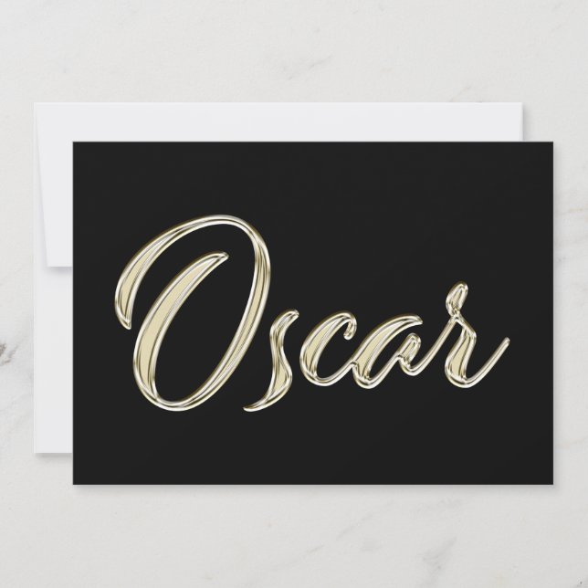 Oscar Name white gold Handwriting Card (Front)