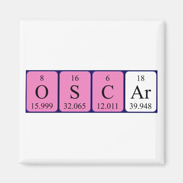 Oscar periodic table name magnet (Front)