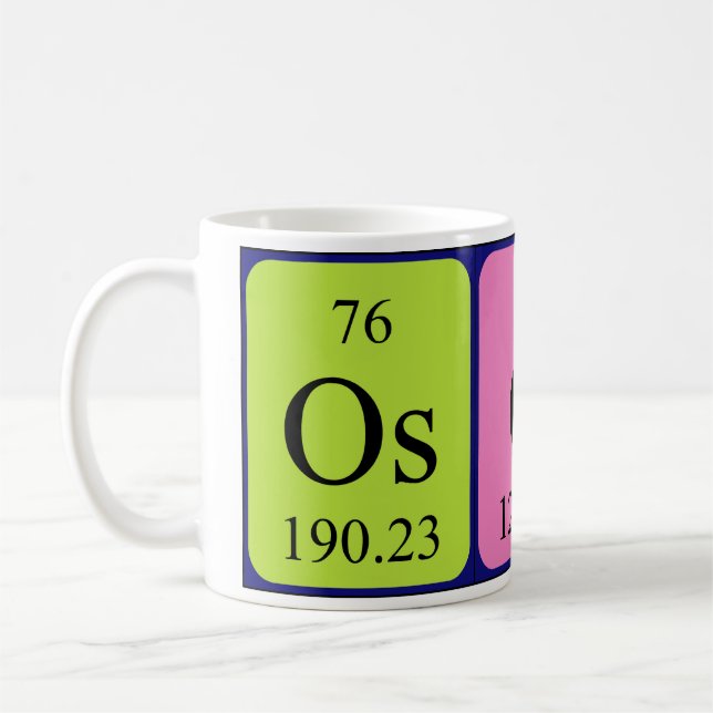 Oscar periodic table name mug (Left)