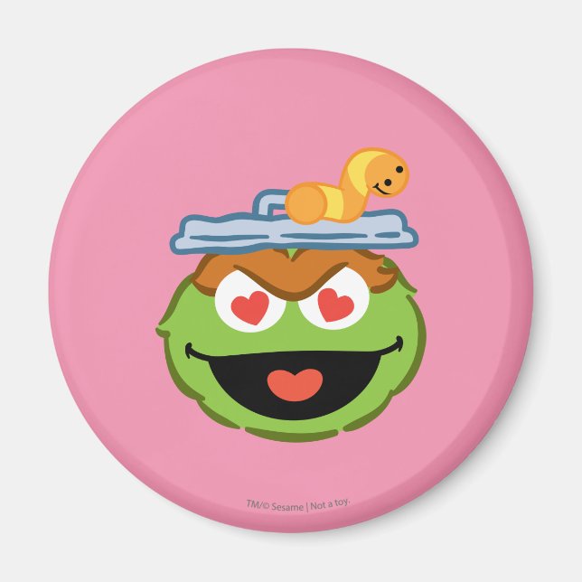 Oscar Smiling Face with Heart-Shaped Eyes Magnet (Front)