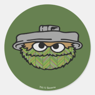 Oscar the Grouch 80's Throwback Classic Round Sticker