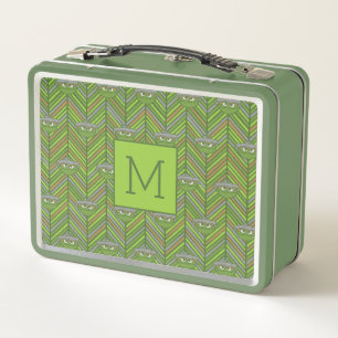 Oscar the Grouch   80's Throwback Pattern Metal Lunch Box