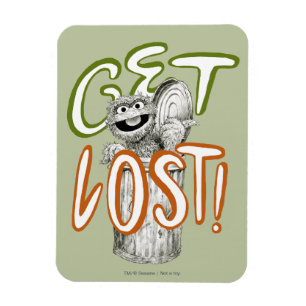 Oscar the Grouch B&W Sketch Drawing Magnet