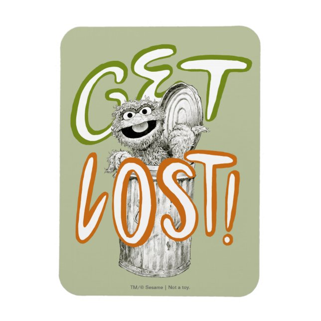 Oscar the Grouch B&W Sketch Drawing Magnet (Vertical)