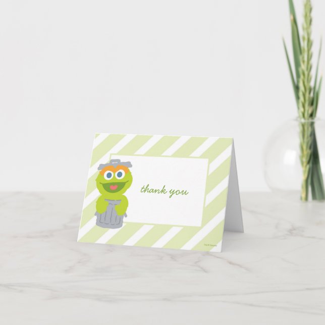 Oscar the Grouch Baby Shower Thank You Card (Front)