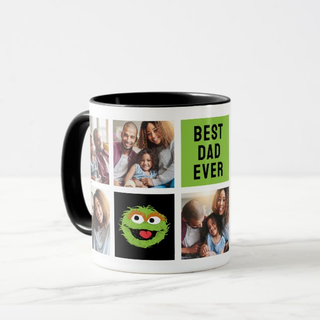 Oscar the Grouch | Best Dad Photo Collage Mug (Front Left)