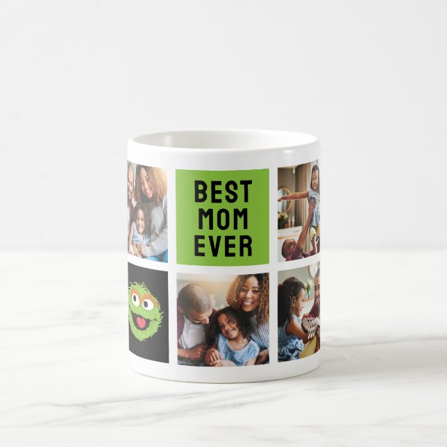 Oscar the Grouch | Best Mum Photo Collage Coffee Mug (Center)
