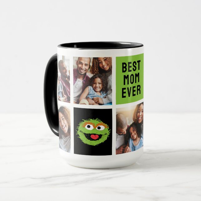 Oscar the Grouch | Best Mum Photo Collage Mug (Front Left)