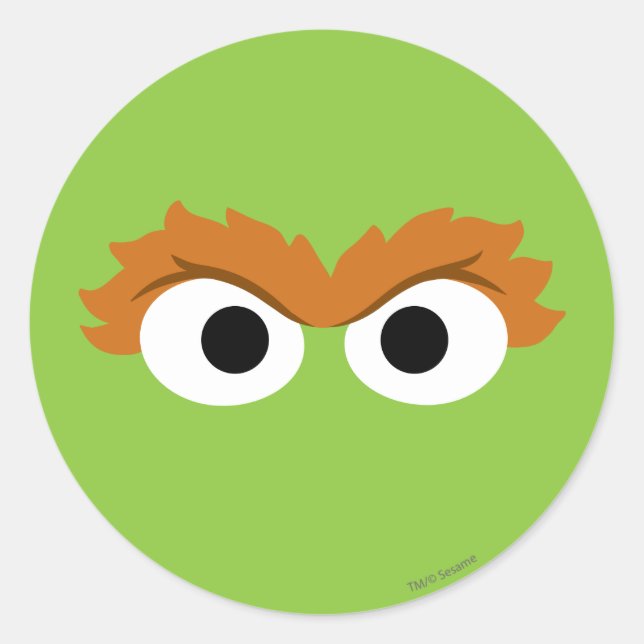 Oscar the Grouch Big Face Classic Round Sticker (Front)