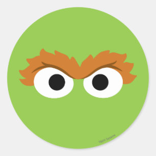 Oscar the Grouch Big Face Classic Round Sticker