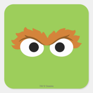 Oscar the Grouch Big Face Square Sticker