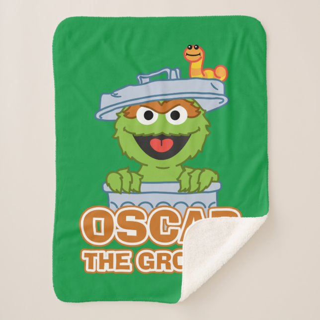 Oscar the Grouch Classic Style Sherpa Blanket (Front)