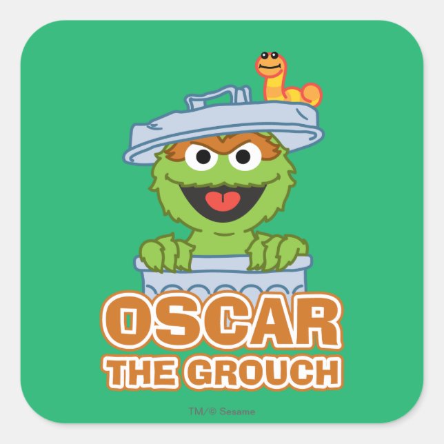 Oscar the Grouch Classic Style Square Sticker (Front)