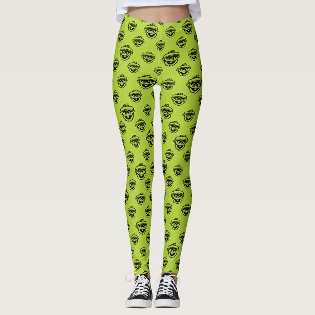 Oscar the Grouch Green Pattern Leggings (Front)