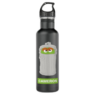 Oscar the Grouch & His Trash Can   Add Your Name 710 Ml Water Bottle