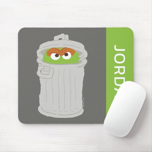 Oscar the Grouch & His Trash Can | Add Your Name Mouse Mat (With Mouse)