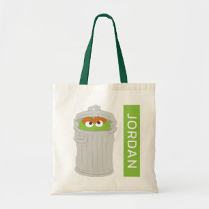 Oscar the Grouch & His Trash Can   Add Your Name Tote Bag