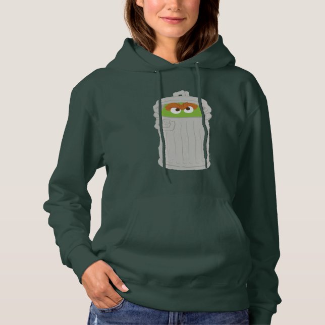 Oscar the Grouch & His Trash Can Hoodie (Front)