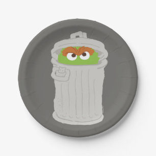 Oscar the Grouch & His Trash Can Paper Plate