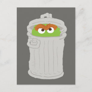 Oscar the Grouch & His Trash Can Postcard