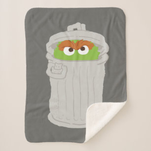 Oscar the Grouch & His Trash Can Sherpa Blanket