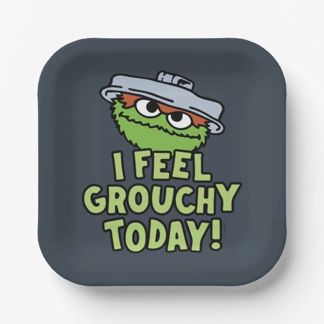 Oscar the Grouch | I Feel Grouchy Today! Paper Plate (Front)