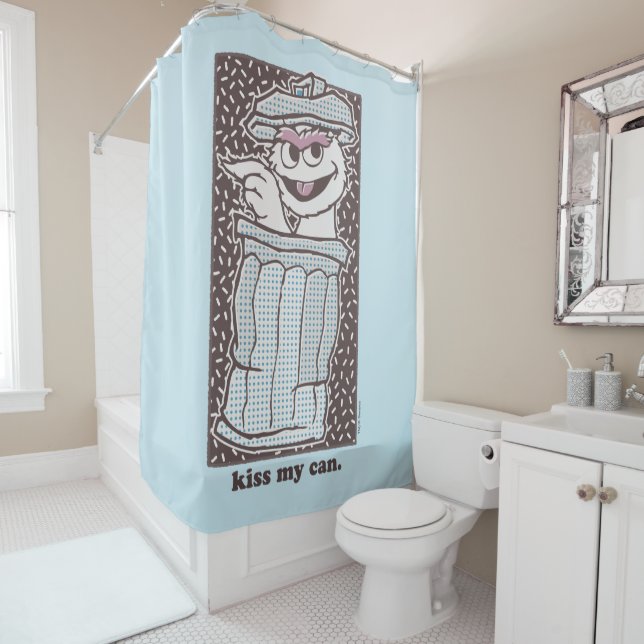 Oscar the Grouch | Kiss My Can Shower Curtain (In Situ)