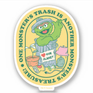 Oscar the Grouch Monster Treasure Badge