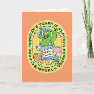 Oscar the Grouch Monster Treasure Badge Card