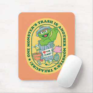 Oscar the Grouch   Monster Treasure Badge Mouse Mat