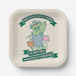 Oscar the Grouch   Monster Treasure Graphic Paper Plate