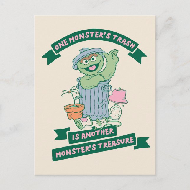 Oscar the Grouch | Monster Treasure Graphic Postcard (Front)
