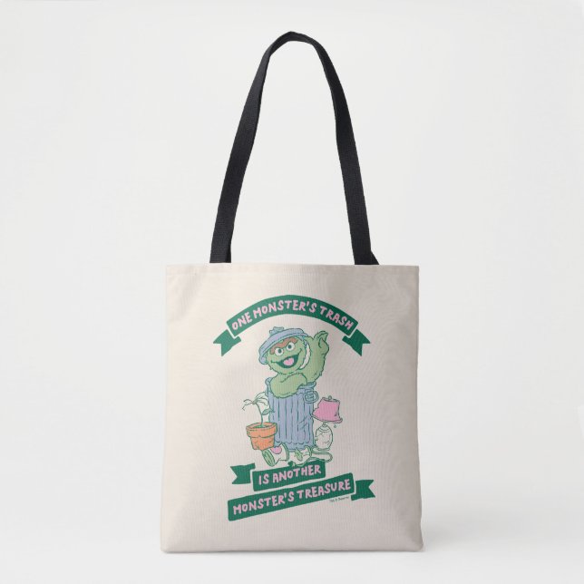 Oscar the Grouch | Monster Treasure Graphic Tote Bag (Front)