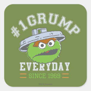 Oscar the Grouch Number 1 Square Sticker
