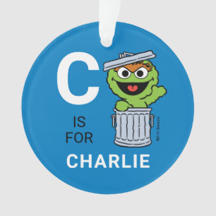 Oscar the Grouch Personalised Name with Photo Ornament