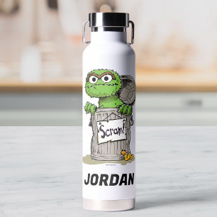 Oscar the Grouch Scram   Add Your Name Water Bottle