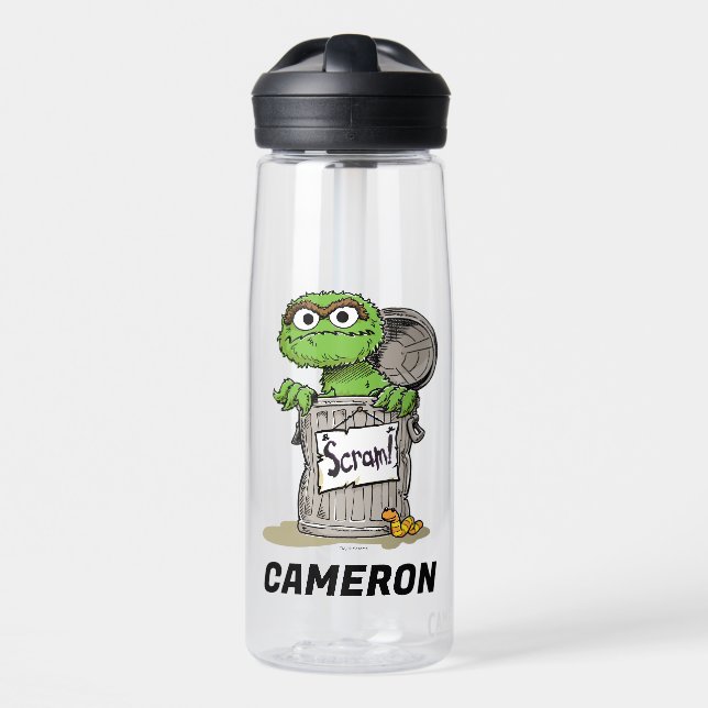 Oscar the Grouch Scram | Add Your Name Water Bottle (Front)